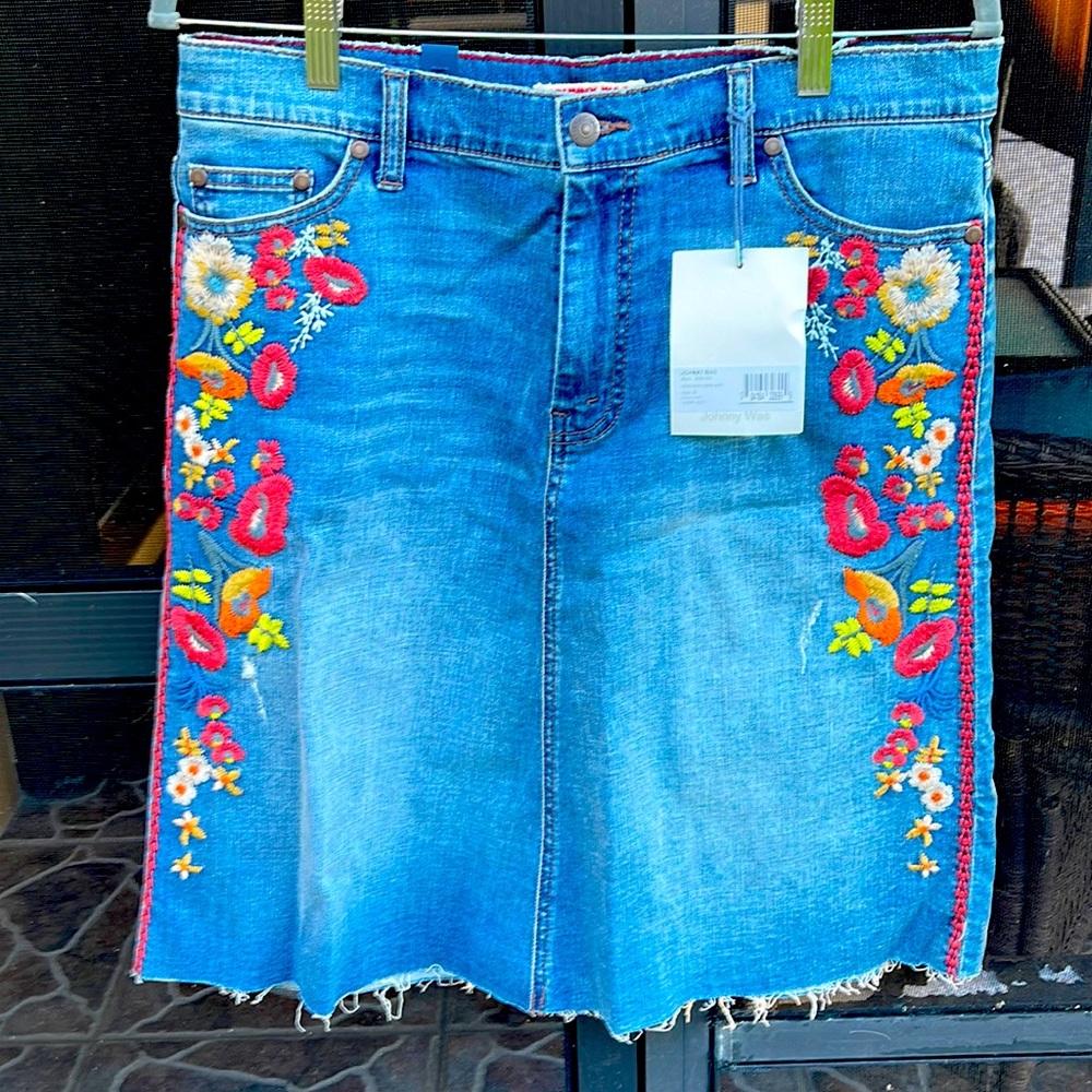 Johnny Was  Christy embroidered skirt